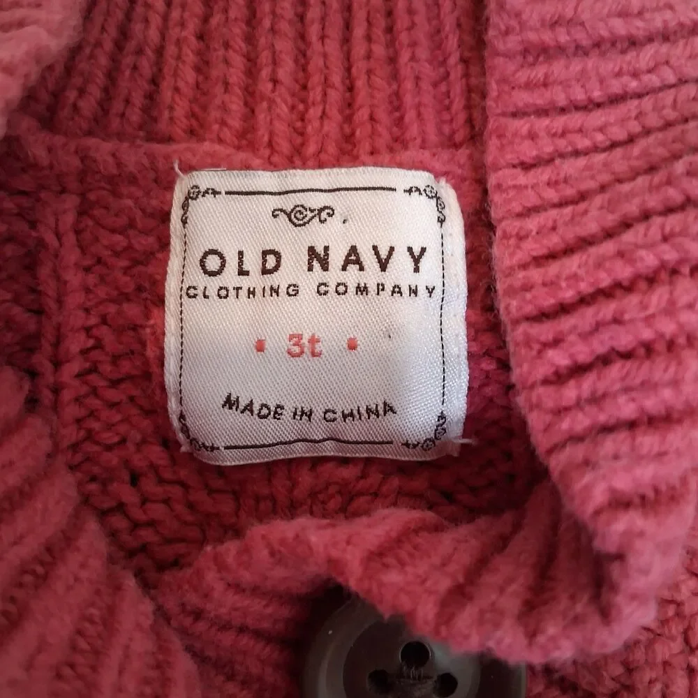 Old Navy Pink Cable Knit Sweater Dress Toddler Size 3T